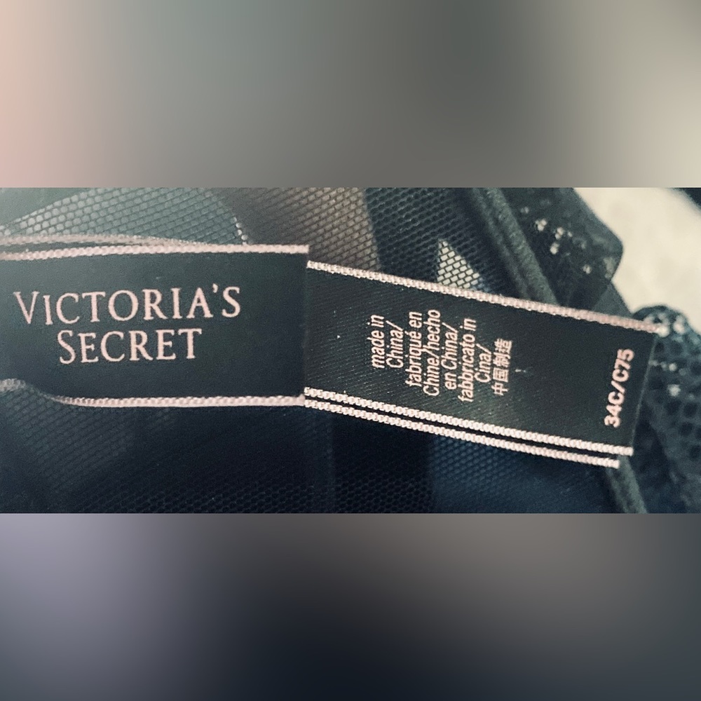 Victoria Secret Lingerie Bustier Corset Teddy Garter Straps Lace Black 34C - Picture 9 of 11